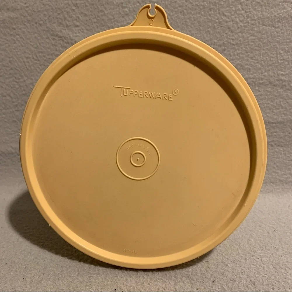Vintage Beige Tupperware Round Storage Container Canister